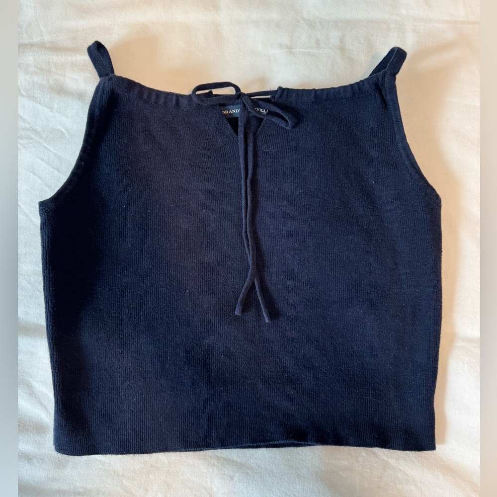 Brandy Meville Cropped Rank Top with Tie Front